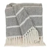 Blankets & Throws-Kirkland's Home Herringbone Striped Throw Black