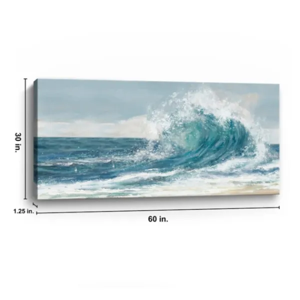 Canvas Art-Kirkland's Home High Waves Giclee Canvas Art Print Blue