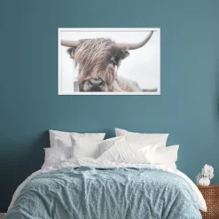 Framed Art-Kirkland's Home Highland Cow Framed Art Print Brown/White