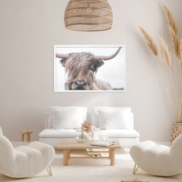 Framed Art-Kirkland's Home Highland Cow Framed Art Print Brown/White