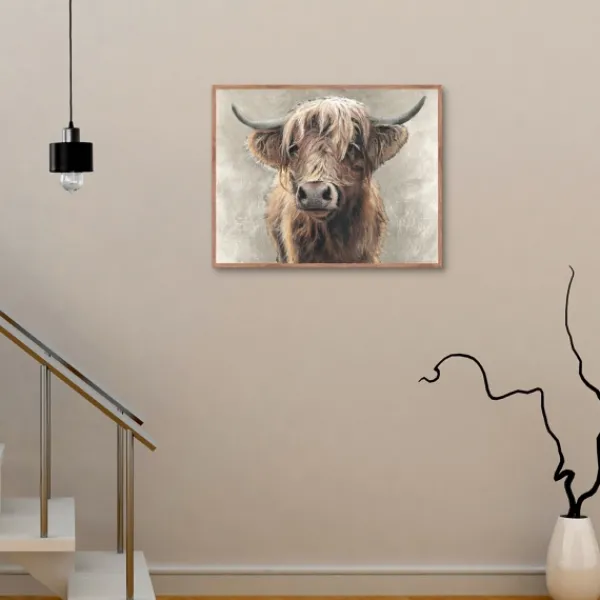 Framed Art-Kirkland's Home Highland Portrait Framed Canvas Art Print Brown