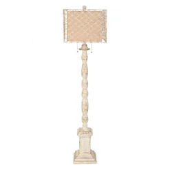 Floor Lamps-Kirkland's Home Holcomb White Floor Lamp Tan