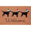 Doormats-Kirkland's Home Holiday Pups Welcome Doormat Tan/Black/Red