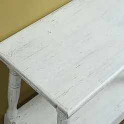 Accent & End Tables-Kirkland's Home Hollie Cream Slant Leg Scallop Edge Side Table Ivory