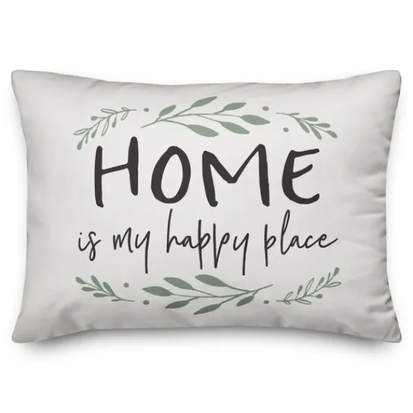 Pillows-Kirkland's Home Home Is My Happy Place Pillow White