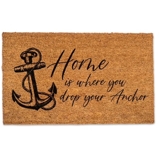 Doormats-Kirkland's Home Home Is Where You Drop Your Anchor Doormat Tan/Black