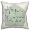Pillows-Kirkland's Home Home Is Wherever Nana Is Sage Pillow White/Green/Black
