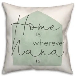 Pillows-Kirkland's Home Home Is Wherever Nana Is Sage Pillow White/Green/Black