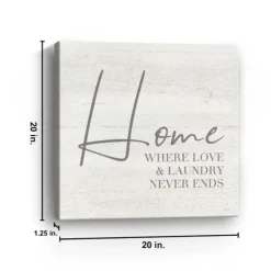 Wall Quotes & Signs-Kirkland's Home Home Love And Laundry Canvas Art Print Gray/White