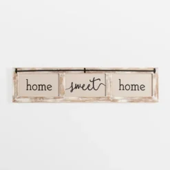 Wall Quotes & Signs-Kirkland's Home Home Sweet Home Rustic Door Frame Wood Wall Plaque White/Brown/Tan