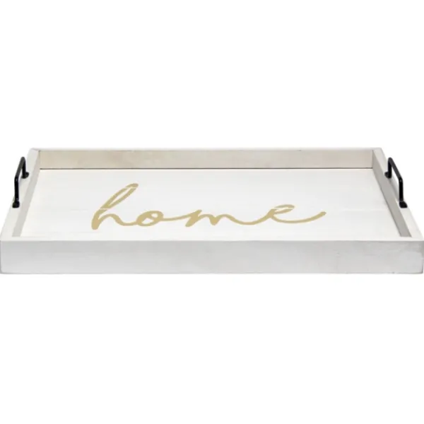 Decorative Trays-Kirkland's Home Home Wash Wood Tray White