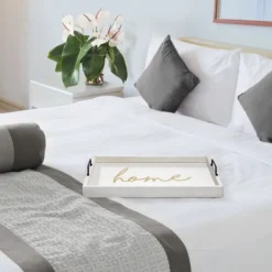 Decorative Trays-Kirkland's Home Home Wash Wood Tray White