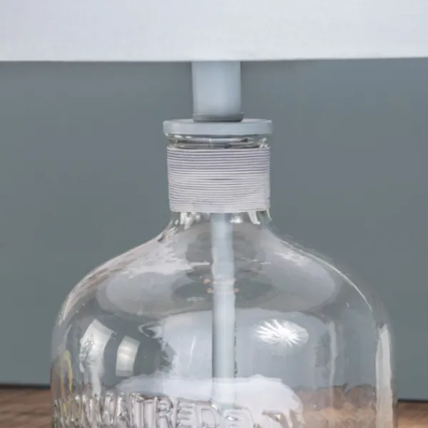 Table Lamps-Kirkland's Home Homegrown Gray Glass Jar Table Lamp White