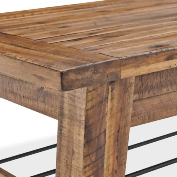 Coffee Tables-Kirkland's Home Honey Acacia Wood Coffee Table With Metal Bars Tan