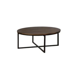 Coffee Tables-Kirkland's Home Honey Acacia Wood Round Coffee Table Tan