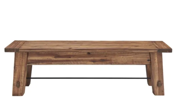 Dining Chairs-Kirkland's Home Honey Acacia Wood Rustic Metal Rod Dining Bench Brown/Black