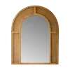 Framed Mirrors-Kirkland's Home Honey Brown Rattan Weave Arched Framed Mirror