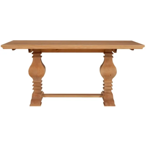 Dining Tables-Kirkland's Home Honey Brown Wood Double Pedestal Dining Table Tan