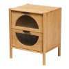 Nightstands-Kirkland's Home Honey Crescent Window 2-Drawer Nightstand Brown