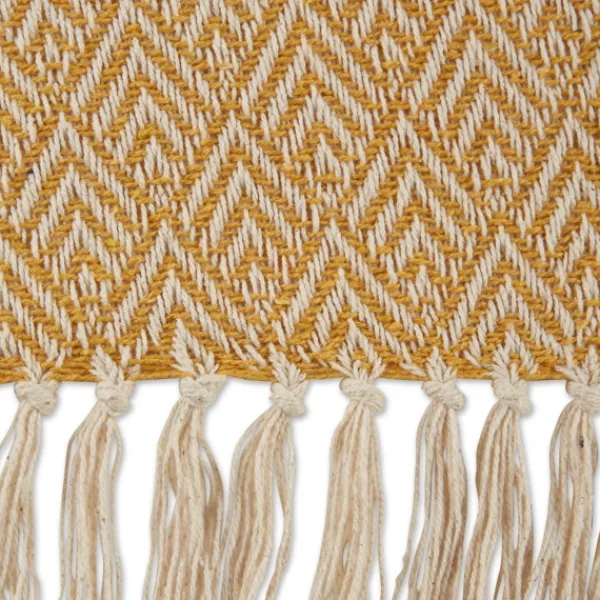 Blankets & Throws-Kirkland's Home Honey Diamond Fringe Throw Gold