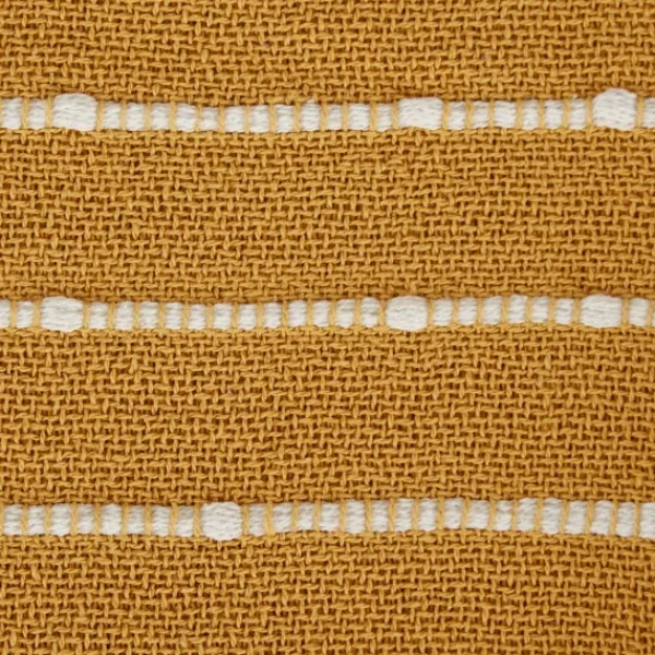 Blankets & Throws-Kirkland's Home Honey Gold Slub Stripe Decorative Throw Yellow