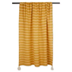 Blankets & Throws-Kirkland's Home Honey Gold Slub Stripe Decorative Throw Yellow