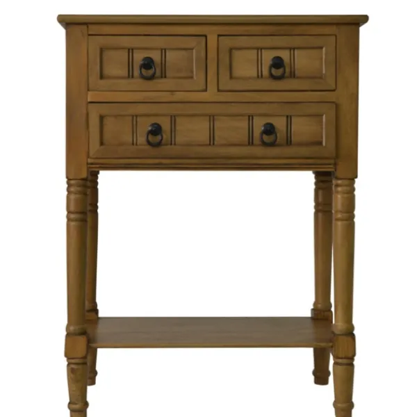Console Tables-Kirkland's Home Honey Pine 3-Drawer Console Table Brown