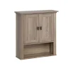 Shelves-Kirkland's Home Honey Woodgrain Wall-Mounted Cabinet Tan