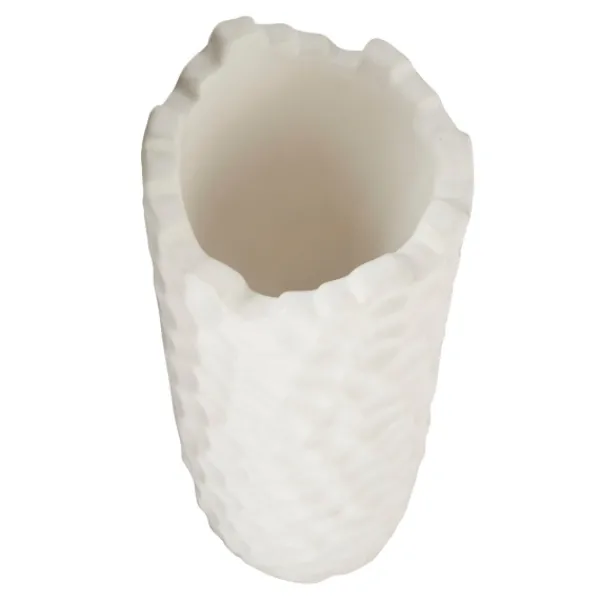 Vases-Kirkland's Home Honeycomb Asymmetrical Vase White