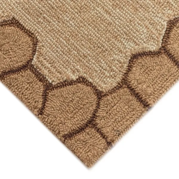 Outdoor Rugs-Kirkland's Home Honeycomb Bees Outdoor Area Rug, 5X7 Brown/Yellow