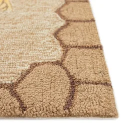 Outdoor Rugs-Kirkland's Home Honeycomb Bees Outdoor Area Rug, 5X7 Brown/Yellow