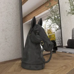 Statues & Figurines-Kirkland's Home Horse Head Statue, 12 In. Black