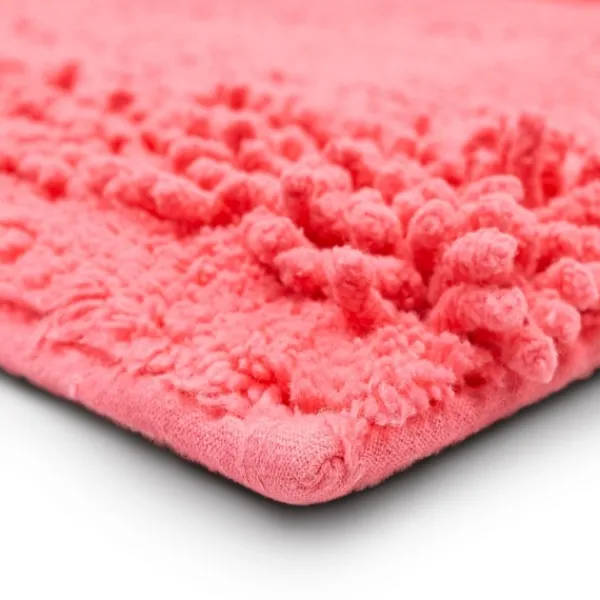 Bathroom Rugs-Kirkland's Home Hot Asymmetrical Cotton Bath Mat, 45 In. Pink