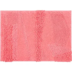 Bathroom Rugs-Kirkland's Home Hot Asymmetrical Cotton Bath Mat, 60 In. Pink