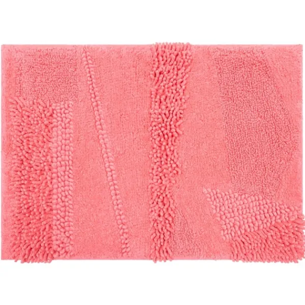 Bathroom Rugs-Kirkland's Home Hot Asymmetrical Cotton Bath Mat, 60 In. Pink