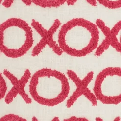 Pillows-Kirkland's Home Hot Pink Tufted Xoxo Pillow Pink/White