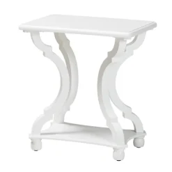 Accent & End Tables-Kirkland's Home Hourglass Wood Accent Table White