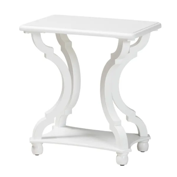 Accent & End Tables-Kirkland's Home Hourglass Wood Accent Table White