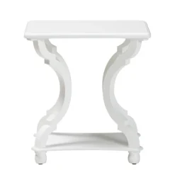 Accent & End Tables-Kirkland's Home Hourglass Wood Accent Table White
