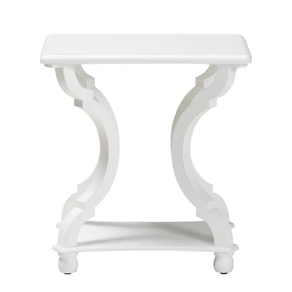 Accent & End Tables-Kirkland's Home Hourglass Wood Accent Table White