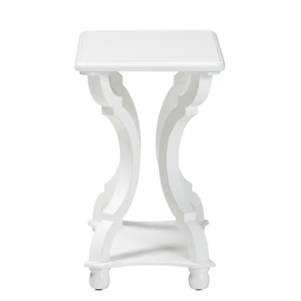 Accent & End Tables-Kirkland's Home Hourglass Wood Accent Table White