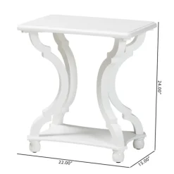 Accent & End Tables-Kirkland's Home Hourglass Wood Accent Table White