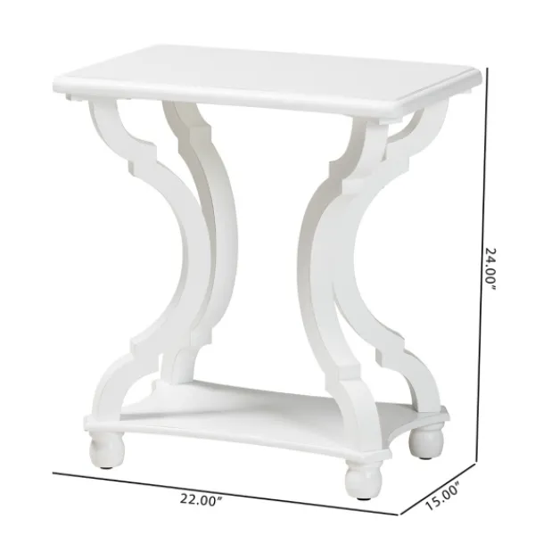 Accent & End Tables-Kirkland's Home Hourglass Wood Accent Table White