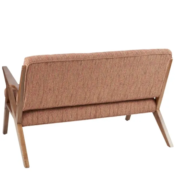 Sofas & Loveseats-Kirkland's Home Hues Rockwood Pecan Finish Loveseat Orange