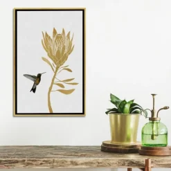 Framed Art-Kirkland's Home Hummingbird Soaring Canvas Framed Art White/Black/Gold