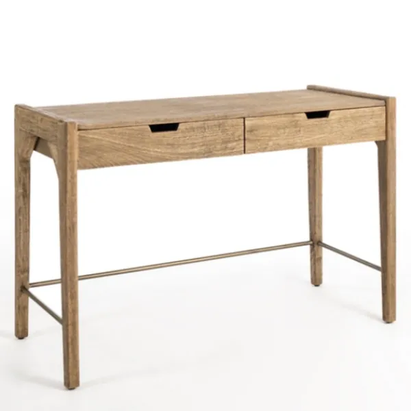 Office Furniture-Kirkland's Home Hunter Wood 2-Drawer Desk Brown