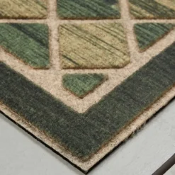 Doormats-Kirkland's Home Hunter Woodgrain Ornamental Entry Doormat Blue/Tan
