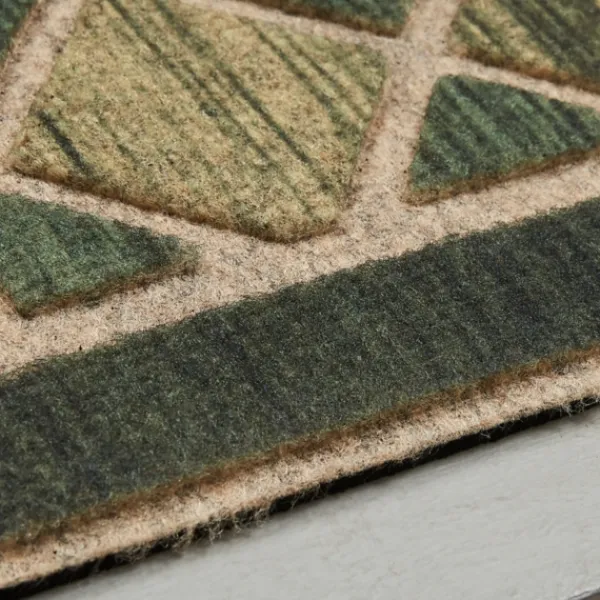 Doormats-Kirkland's Home Hunter Woodgrain Ornamental Entry Doormat Blue/Tan