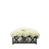 Arrangements & Greenery-Kirkland's Home Hydrangea Arrangement In Lattice Box Planter Ivory/Silver