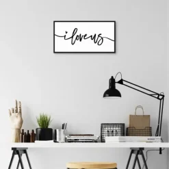 Wall Quotes & Signs-Kirkland's Home I Love Us Framed Canvas Art Print, 25X13 In. Black/White